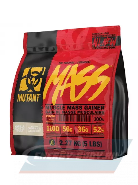 Гейнер Mutant Mass 2270 г + шейкер, Ванильное мороженное Гейнер Mutant Mass 2270 г + шейкер, Ванильное мороженное