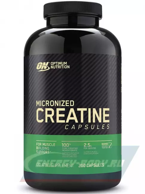  Optimum Nutrition Micronized Creatine Capsules 200 капсул