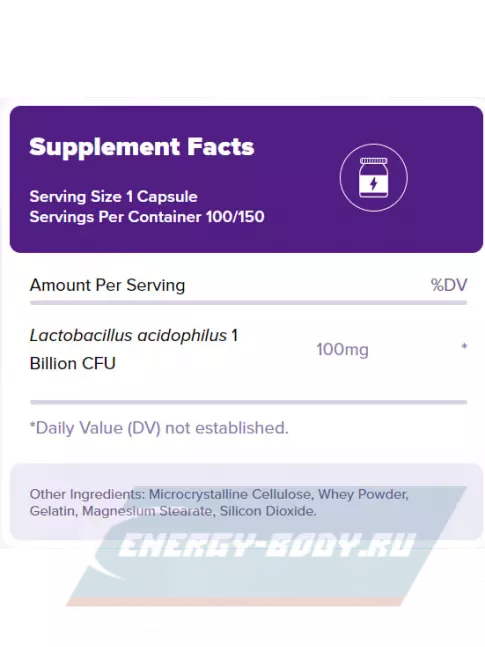 Natrol Acidophilus Probiotic 100 mg 150 капсул Natrol Acidophilus Probiotic 100 mg 150 капсул