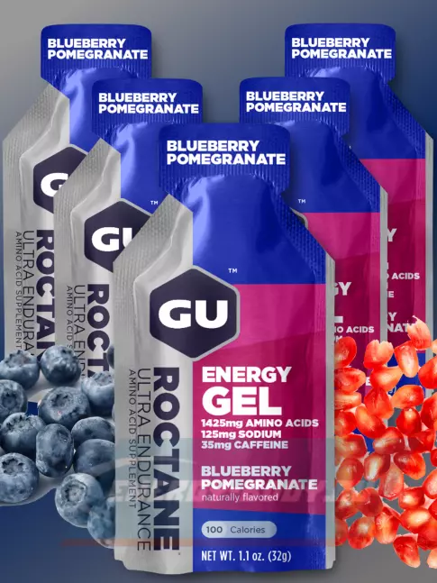 Энергетический гель GU ENERGY GU ROCTANE Energy Gel 35mg caffeine 5 x 32 г, Черника-Гранат