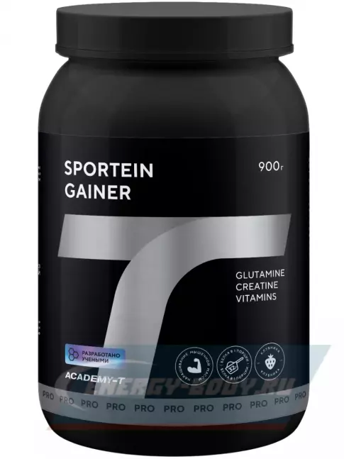 Гейнер Академия-Т Sportein Gainer 900 г, Клубника Гейнер Академия-Т Sportein Gainer 900 г, Клубника