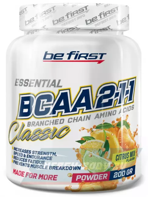 ВСАА Be First BCAA Classic Powder 2:1:1 200 г, Цитрусовый микс