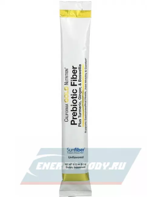  California Gold Nutrition Prebiotic Fiber Plus Turmeric, Ginger, & Boswellia 3 пакетика х 6,3 г