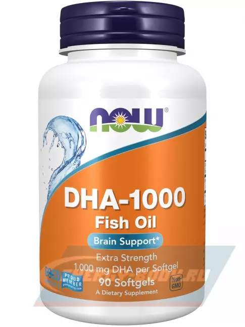Omega 3 NOW FOODS DHA-1000 Fish Oil Brain Support 90 гелевые капсулы
