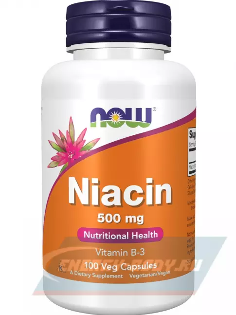  NOW FOODS Niacin 500 mg 100 веган капсул