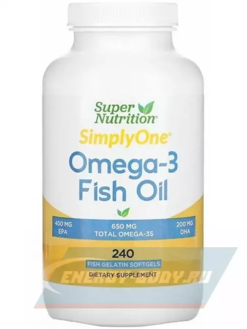 Omega 3 Super Nutrition Omega-3 Fish Oil 1000 mg 240 капсул