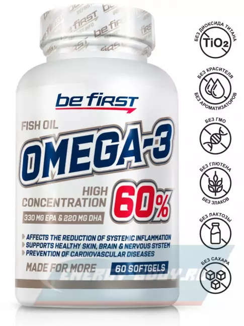 Omega 3 Be First Omega-3 60% High Concentration 60 гелевых капсул