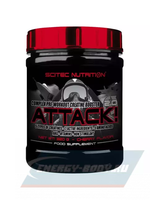 Предтерник Scitec Nutrition Attack 2.0 320 г, Вишня