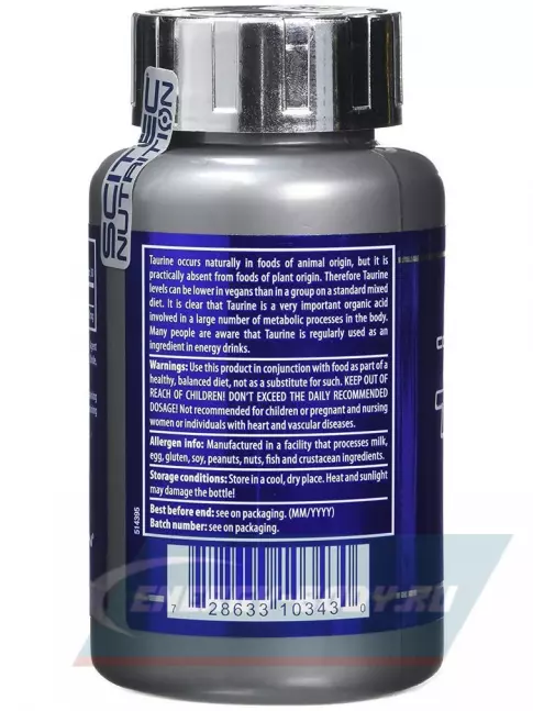 Аминокислотны Scitec Nutrition Taurine 90 капсул