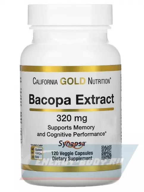  California Gold Nutrition Bacopa Extract 320 mg 120 вегетарианских капсул