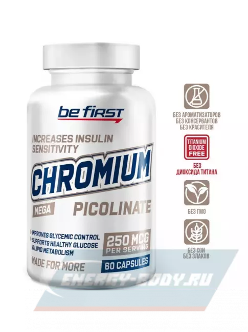 Минералы Be First Chromium Picolinate (хром пиколинат) 60 капсул