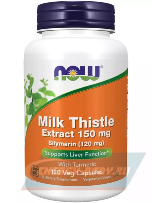  NOW FOODS Milk Thistle Extract 150 mg (Silymarin 150 mg) 120 веган капсул
