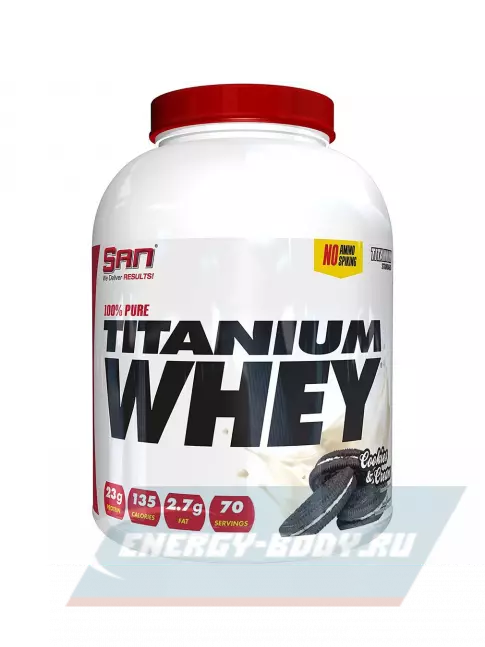  SAN 100% Pure Titanium Whey 2240 г, Печенье и крем