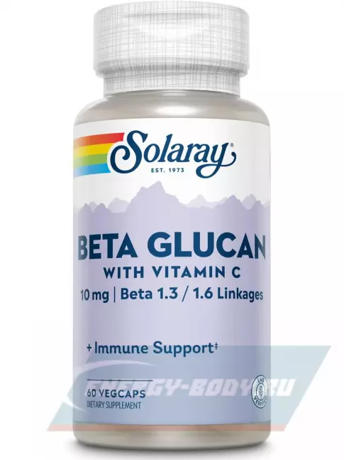  Solaray Beta Glucan With Vitamin C 10mg 60 веган капсул