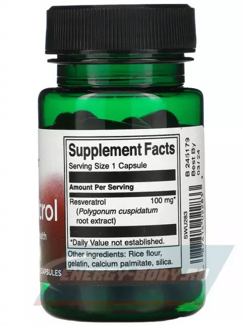  Swanson Resveratrol 100 mg 30 капсул