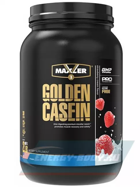 MAXLER Golden Casein 907 г, Клубничный крем