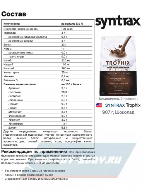  SYNTRAX Trophix 907 г, Шоколад
