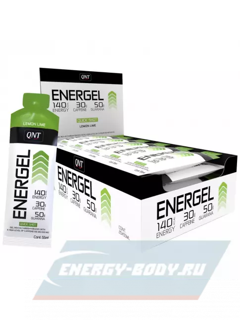 Энергетический гель QNT ENERGY GEL 30mg caffeine 25 x 55 мл, Лимон-Лайм