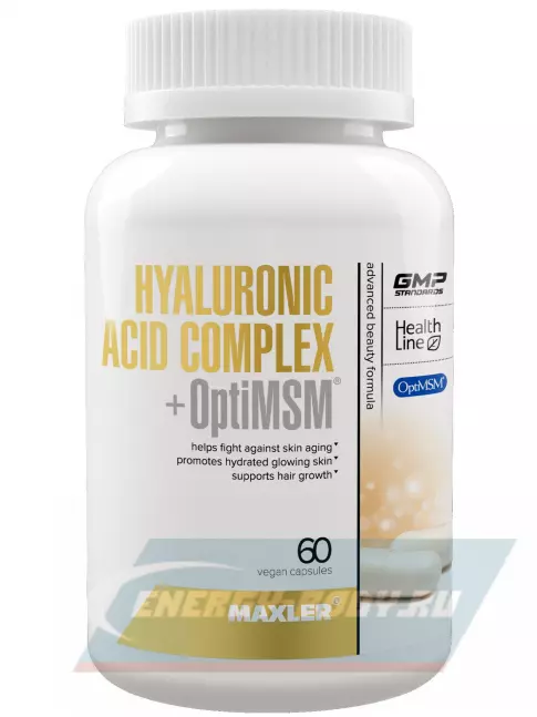 Суставы, связки MAXLER Hyaluronic Acid Complex + OptiMSM 60 капсул
