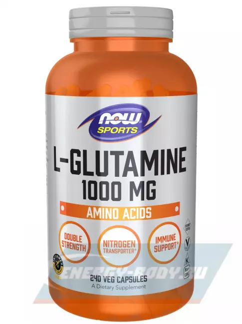 Глютамин NOW FOODS L-Glutamine 1000 mg 240 веган капсул