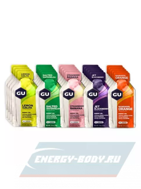 Энергетический гель GU ENERGY GU Original Energy Gel 20 x 32 г, Микс