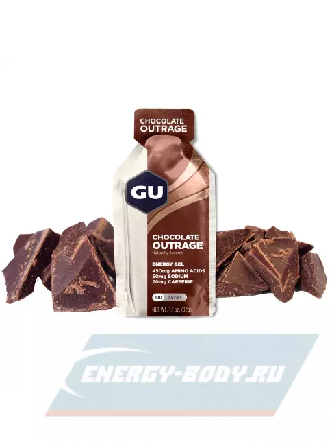 Энергетический гель GU ENERGY GU Original Energy Gel 20mg caffeine 32 г, Шоколадное безумие