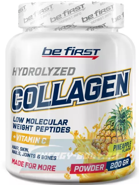 COLLAGEN Be First Collagen + vitamin C powder (коллаген с витамином С) 200 г, Ананас
