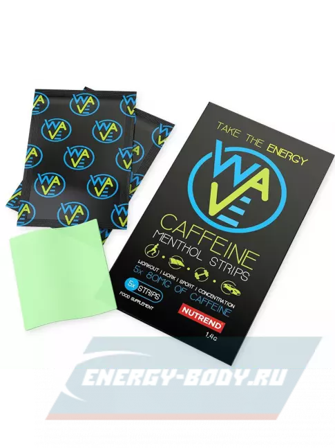 Энергетик NUTREND Wave Caffeine menthol strips 1 x 5 полосок, Ментол