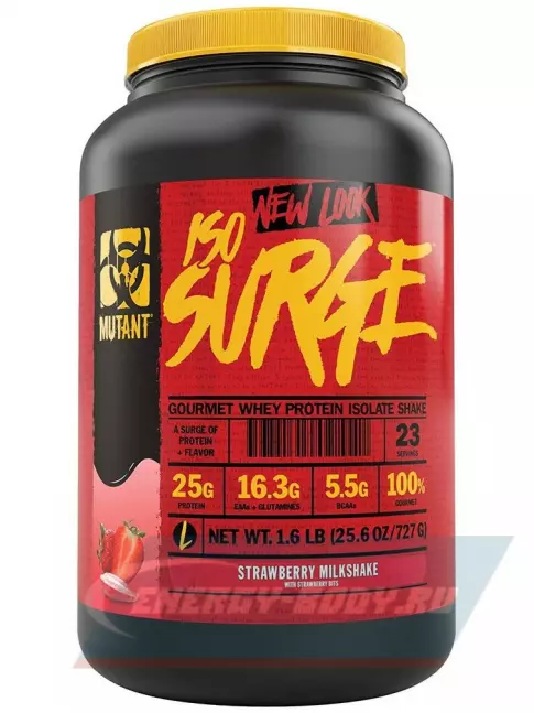 Mutant Iso Surge 727 г, Молочный коктейль с клубникой Mutant Iso Surge 727 г, Молочный коктейль с клубникой