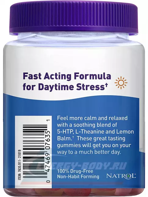  Natrol Relax+ Day Calm 60 мармеладок, Фруктовый Пунш