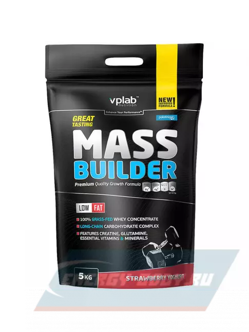 Гейнер VP Laboratory MASS BUILDER 5000 г, Клубника-Йогурт