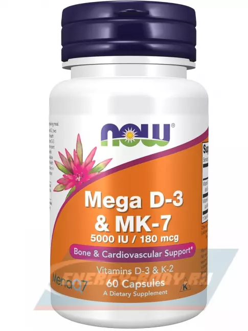  NOW FOODS Mega D-3 & MK-7 60 капсул