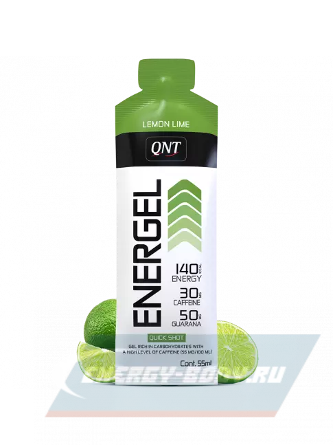 Энергетический гель QNT ENERGY GEL 30mg caffeine 5 x 55 мл, Лимон-Лайм