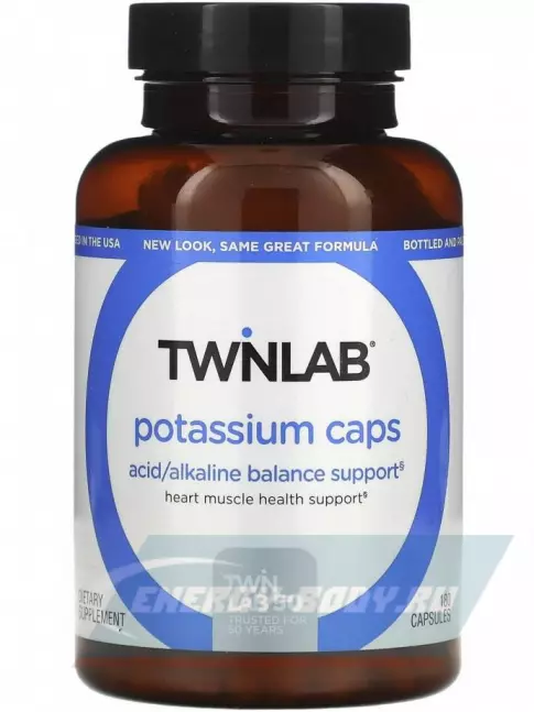 Минералы Twinlab Potassium Caps 99 mg 180 капсул
