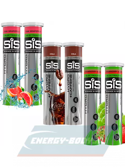  SCIENCE IN SPORT (SiS) GO Hydro Tablet 20s 6 x 20 таблеток, Розовый грейпфрут, Кола, Клубника - Лайм