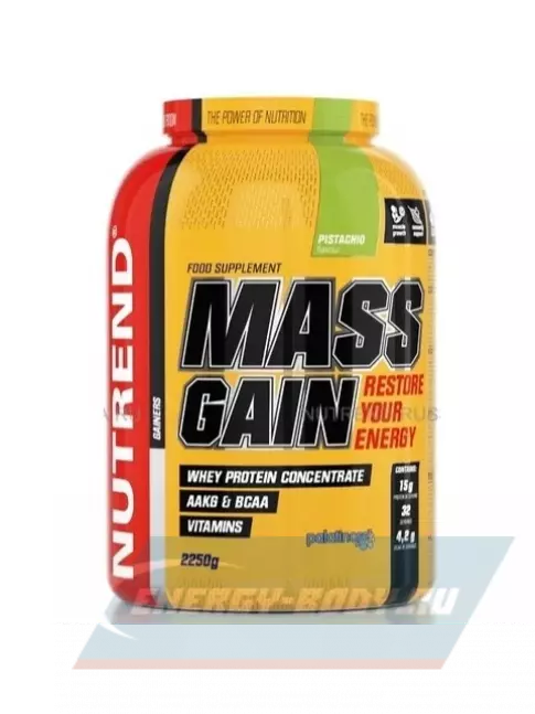 Гейнер NUTREND MASS GAIN 2250 г, Фисташковый