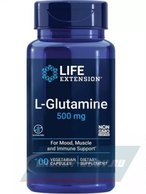 Глютамин Life Extension L-Glutamine 500 mg 100 капсул