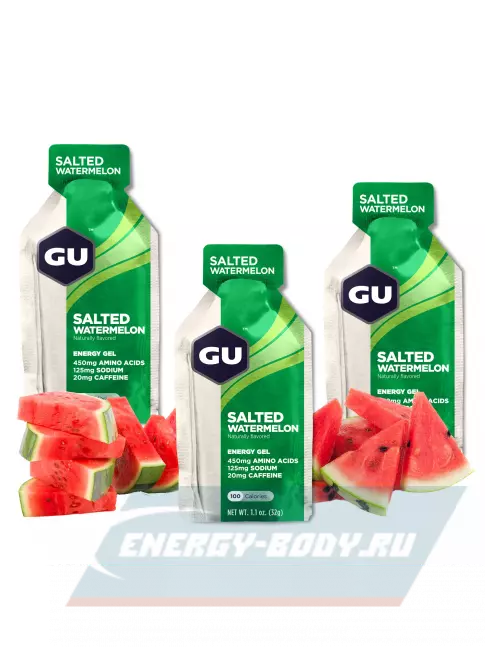 Энергетический гель GU Energy Labs GU Original Energy Gel 20mg caffeine 3 x 32 г, Соленый Арбуз Энергетический гель GU Energy Labs GU Original Energy Gel 20mg caffeine 3 x 32 г, Соленый Арбуз