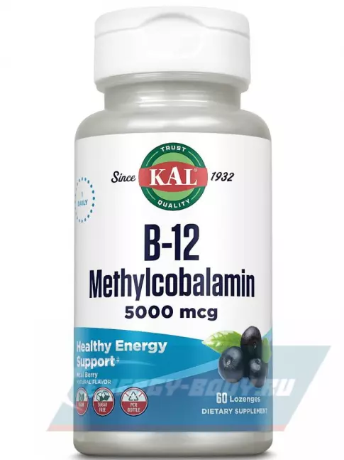  KAL B-12 Methylcobalamin 5000 mcg 60 леденцов, Смородина