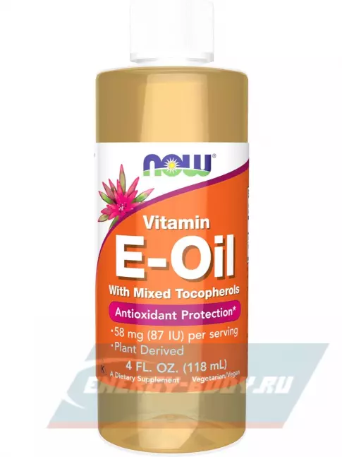  NOW FOODS Vitamin E-Oil (D-Alpha Tocopherol) Mixed Tocopherols 118 мл