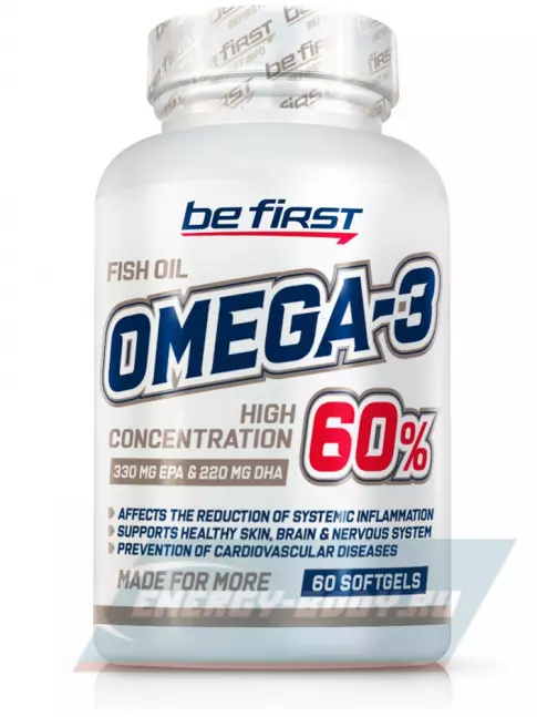 Omega 3 Be First Omega-3 60% High Concentration 60 гелевых капсул