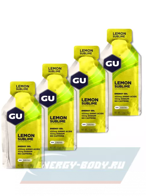 Энергетический гель GU ENERGY GU Original Energy Gel no caffeine 4 x 32 г, Чистый лимон