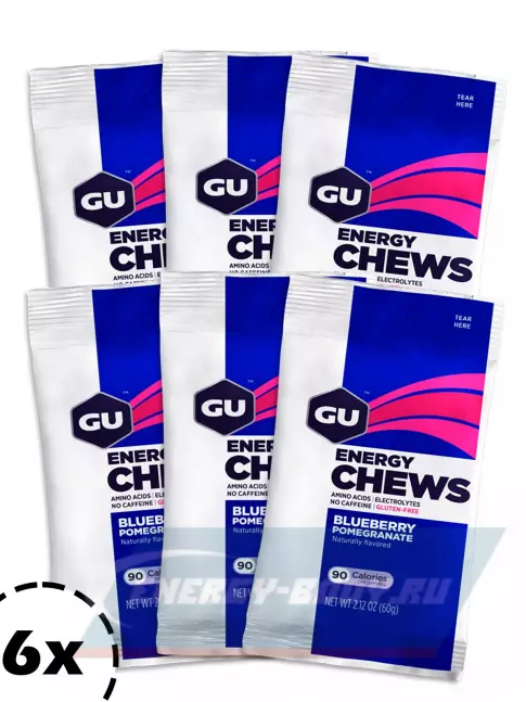 Восстановление GU Energy Labs Мармеладки GU Energy Chews 6 x 60 г, Черника-Гранат Восстановление GU Energy Labs Мармеладки GU Energy Chews 6 x 60 г, Черника-Гранат