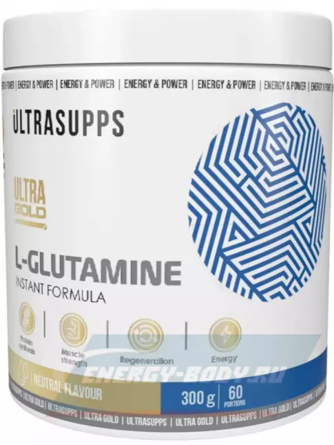 Глютамин UltraSupps Ultra Gold L-Glutamine 300 г