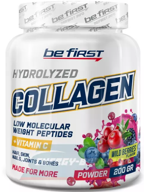 COLLAGEN Be First Collagen + vitamin C powder (коллаген с витамином С) 200 г, Лесные ягоды