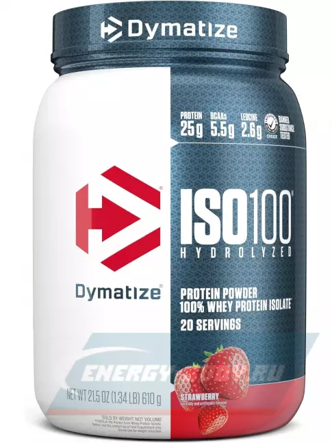  Dymatize ISO100 Hydrolyzed 610 г, Клубника