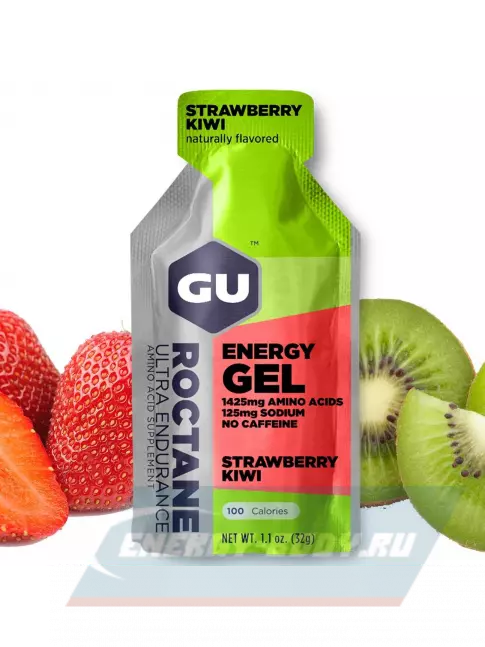 Энергетический гель GU ENERGY GU ROCTANE Energy Gel no caffeine 24 x 32 г, Клубника-Киви