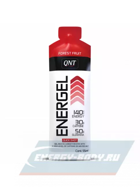 Энергетический гель QNT ENERGY GEL 30mg caffeine 5 x 55 мл, Лесные ягоды