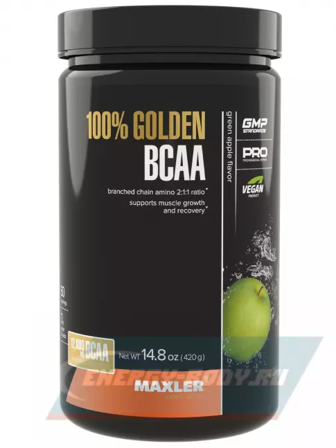 ВСАА MAXLER 100% Golden BCAA 420 г, Зеленое яблоко