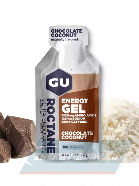 Энергетический гель GU ENERGY GU ROCTANE Energy Gel 35mg caffeine 24 x 32 г, Шоколад-Кокос